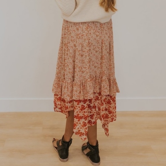 Free People Zuma Drippy Boho Mid Skirt Size 8 NWT - Picture 6 of 11